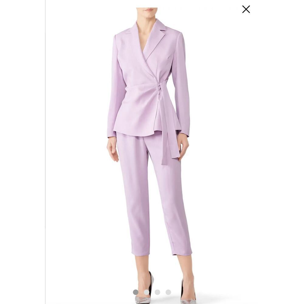 Keepsake Lilac Changes Tie at Waist Crepe Blazer Size Extra Small